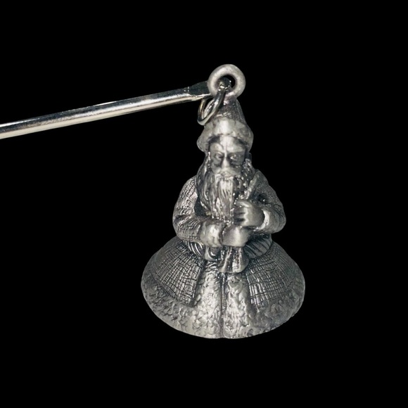 Vintage Silver Christmas Santa Candle Snuffer Old World St Nick Pewter 2” - Picture 3 of 8